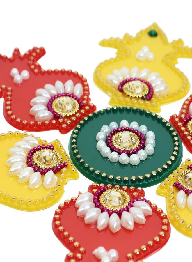TrendBell Multicolor Acrylic Kalash Rangoli Set with Shubh Labh Decorative Traditional Handmade Rangoli Sticker Indian Pooja Decor for Home Diwali Gift Wedding Decor Housewarming Gift - - STB04 - Image 3